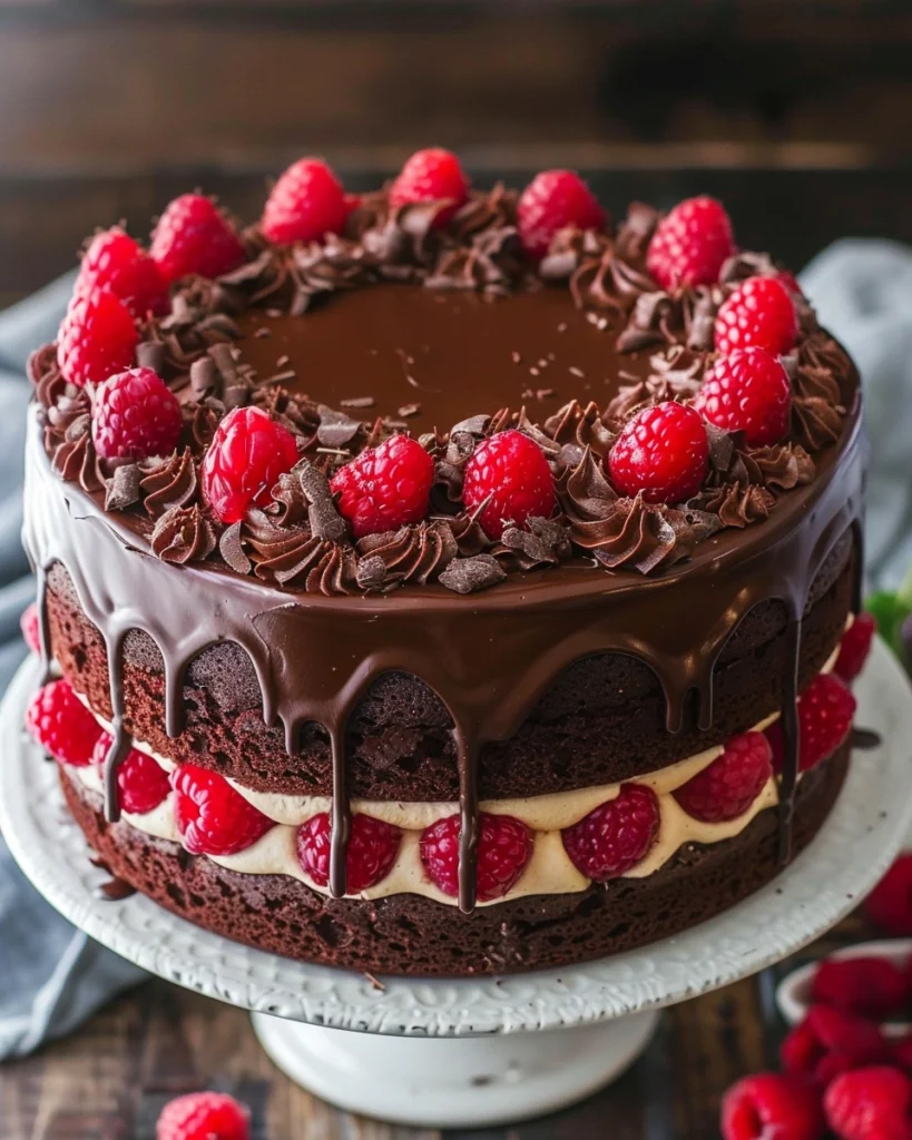 Chocolate Raspberry Layer Cake