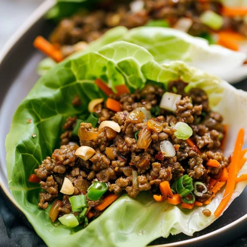 Asian-Style Ground Beef Lettuce Wraps