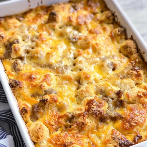 Cheesy Biscuit Breakfast Casserole