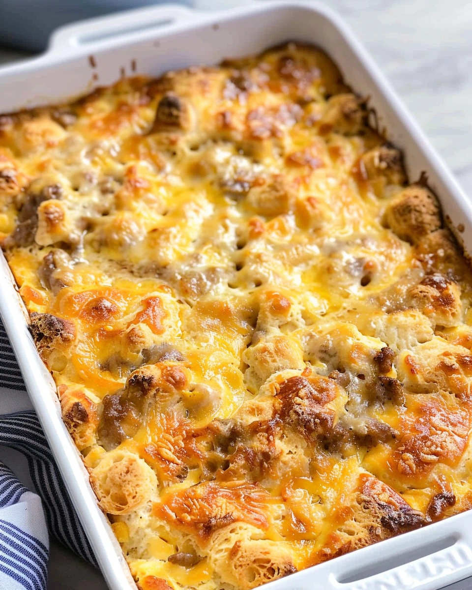 Cheesy Biscuit Breakfast Casserole