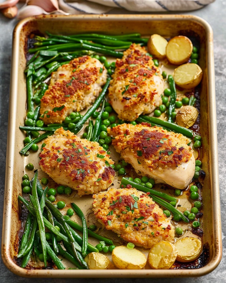 Parmesan Crusted Chicken Sheet Pan Dinner