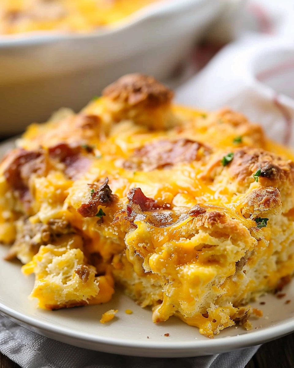 Cheesy Biscuit Breakfast Casserole