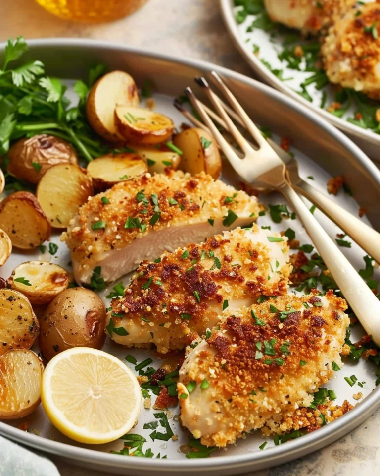Parmesan Crusted Chicken Sheet Pan Dinner