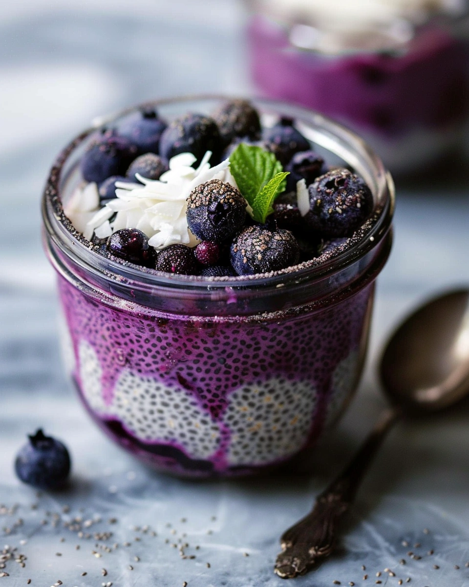 Blueberry Coconut Chia Seed Pudding