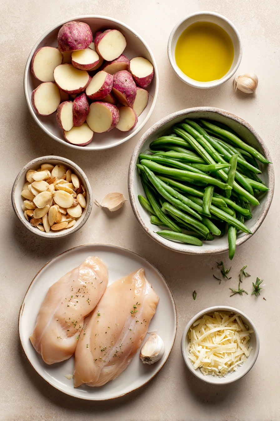 Parmesan Crusted Chicken Sheet Pan Dinner Ingredients