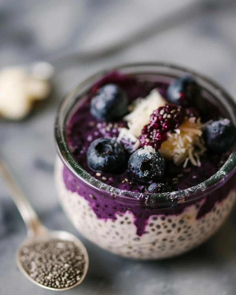 Blueberry Coconut Chia Seed Pudding