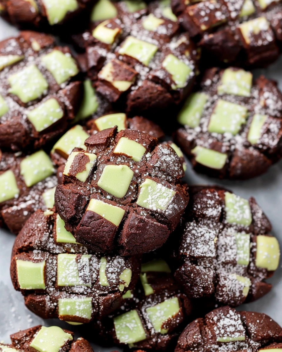 Mint Chocolate Checkerboard Cookies