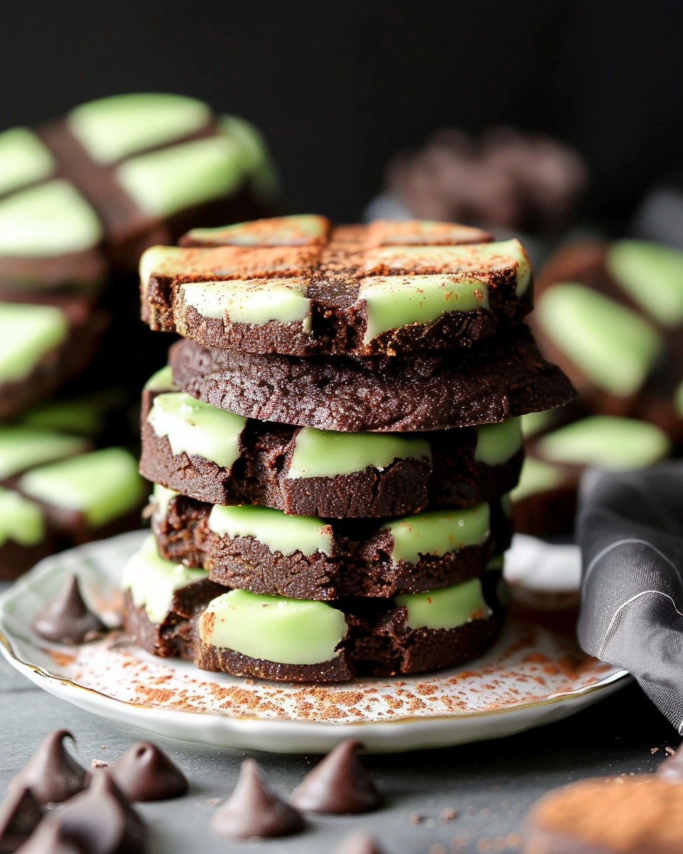 Mint Chocolate Checkerboard Cookies