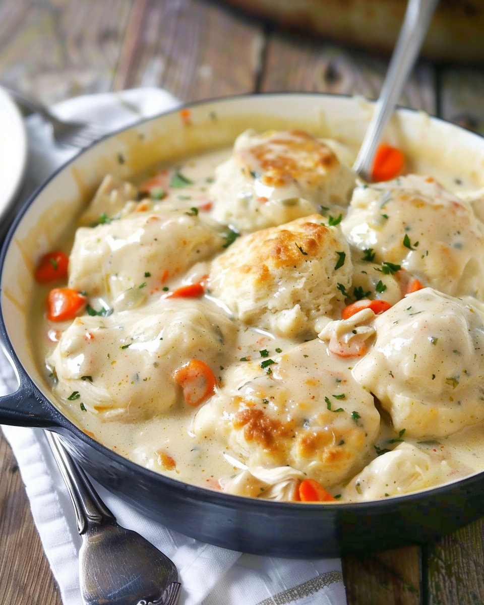 Chicken and Dumplings with Biscuits