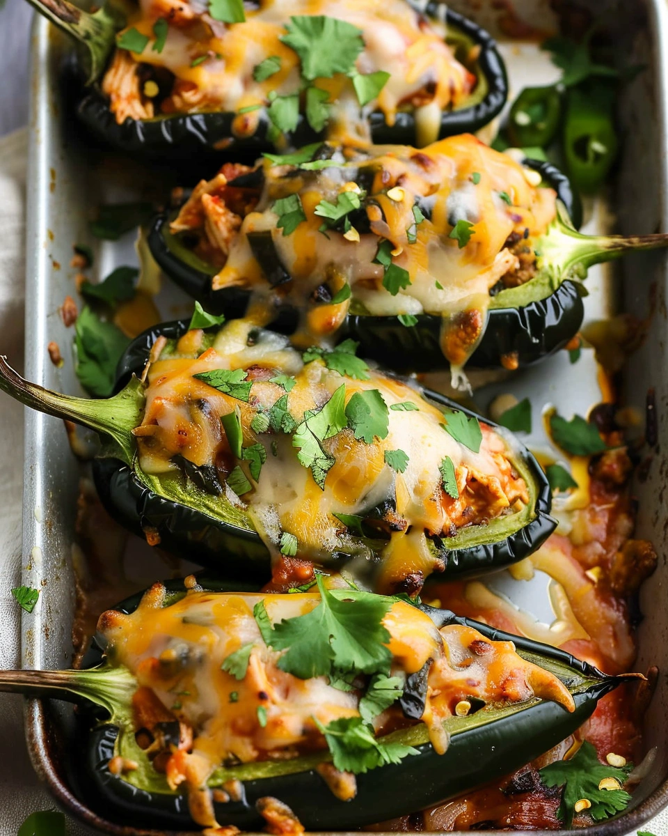 Chicken Stuffed Poblano Peppers
