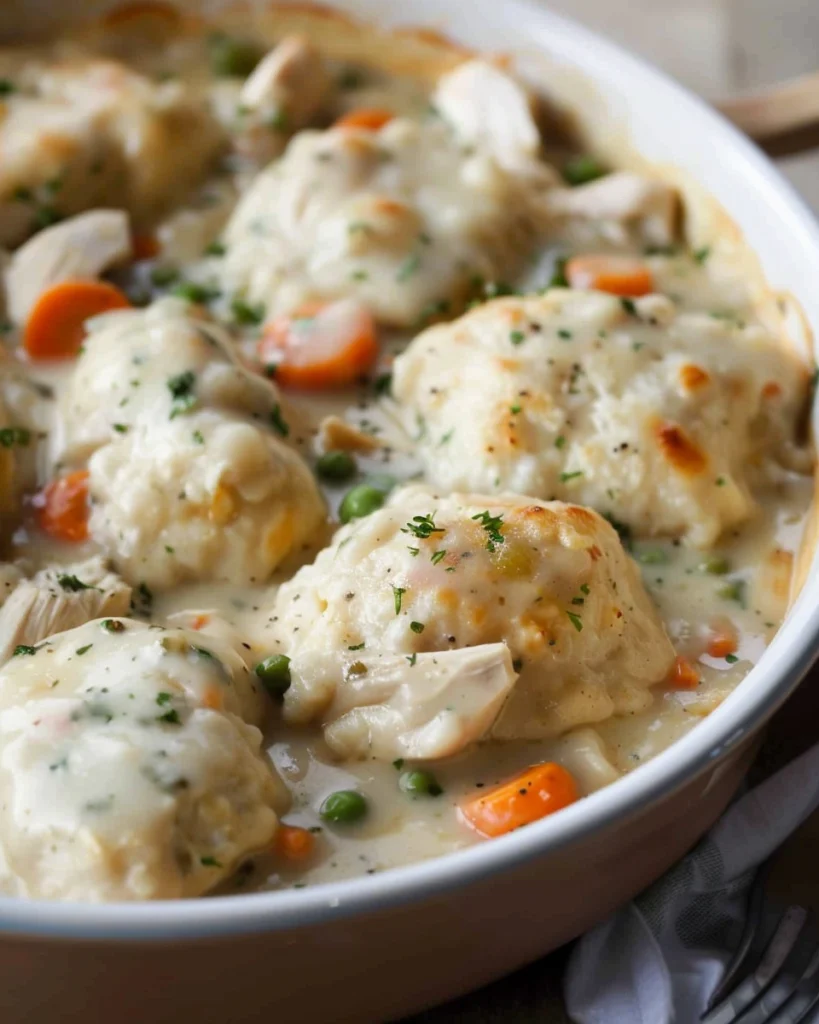 Chicken and Dumplings with Biscuits