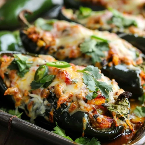 Chicken Stuffed Poblano Peppers