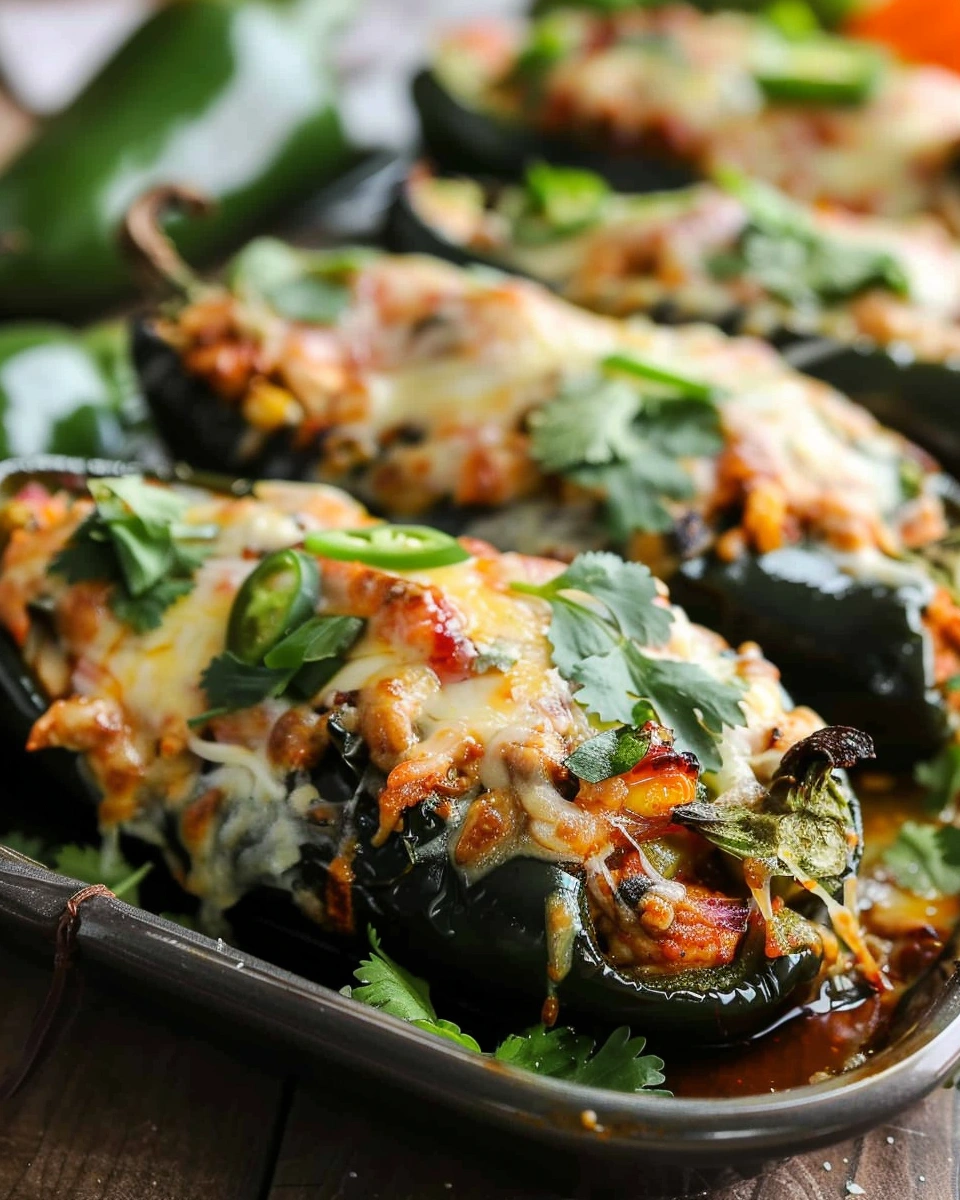 Chicken Stuffed Poblano Peppers