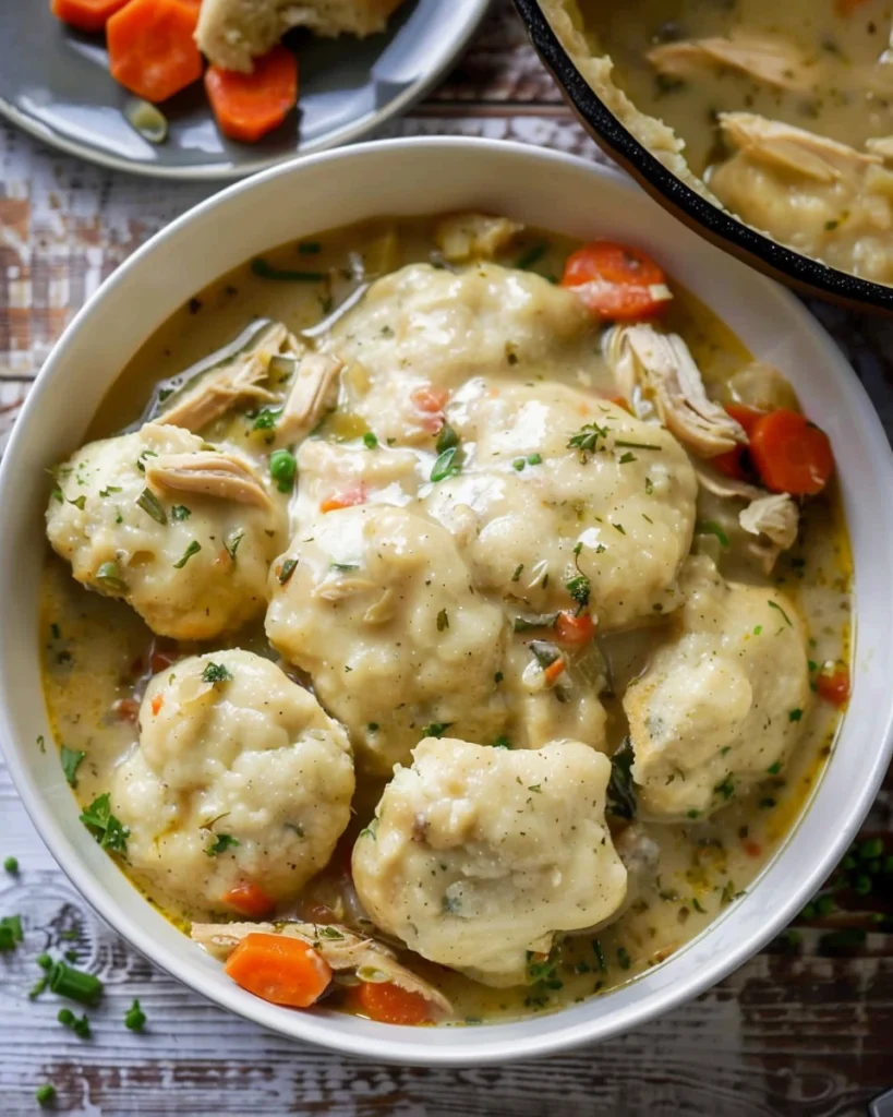 Chicken and Dumplings with Biscuits