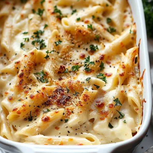 Cottage Cheese Alfredo Pasta Bake