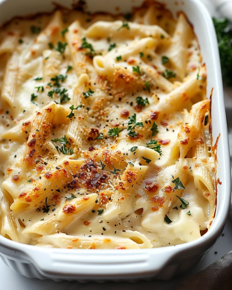 Cottage Cheese Alfredo Pasta Bake