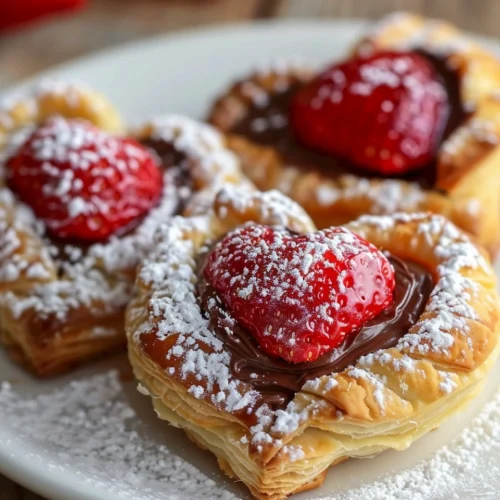 Strawberry Nutella Puff Pastry Hearts
