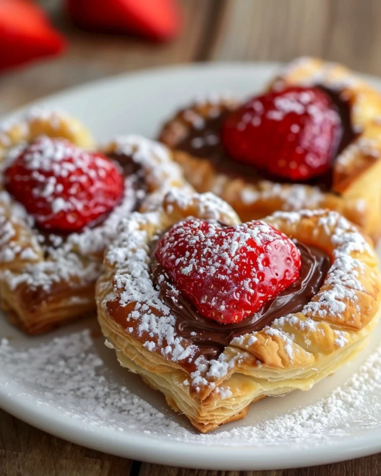 Strawberry Nutella Puff Pastry Hearts