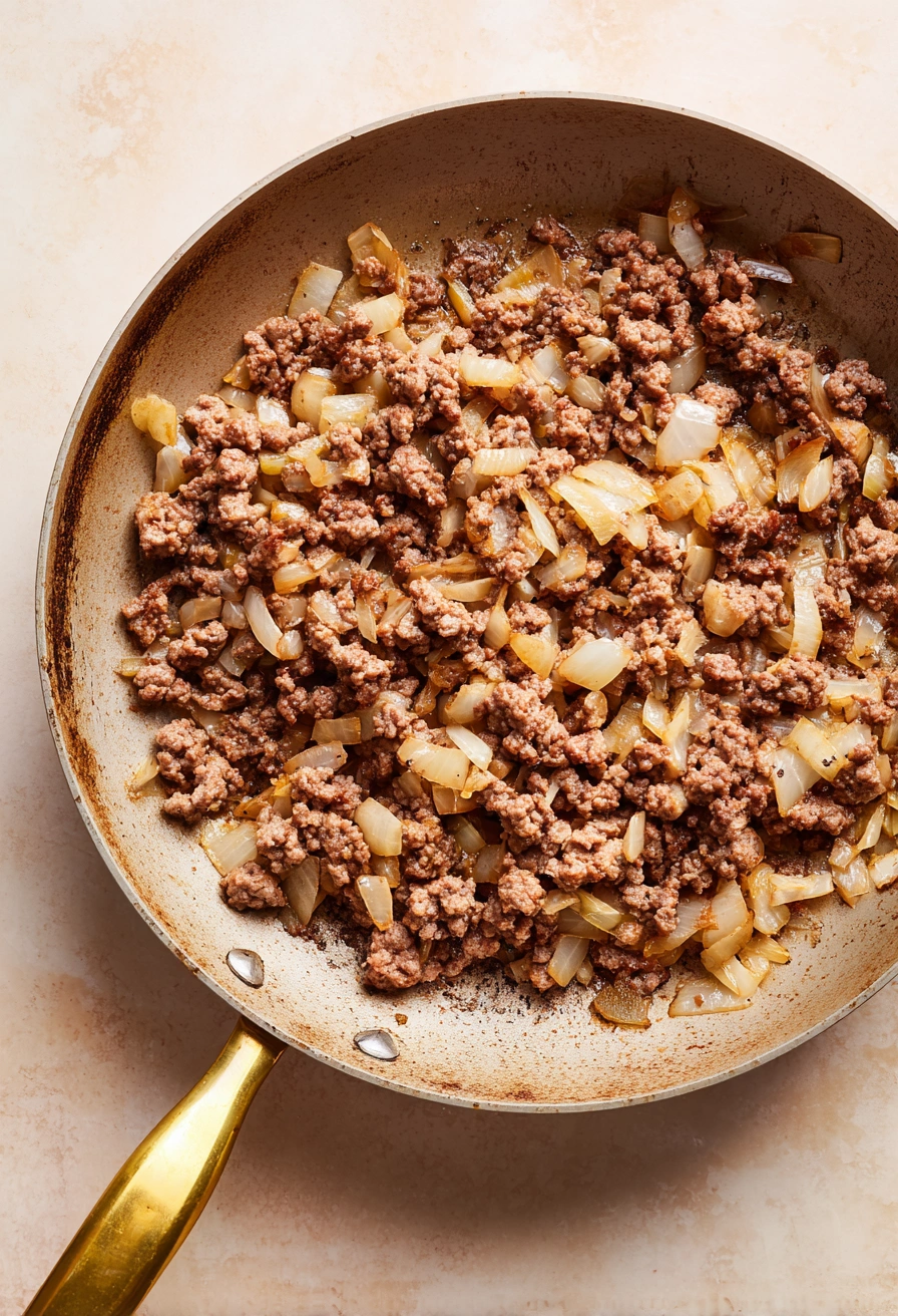 Ground Beef Pasta Skillet Process