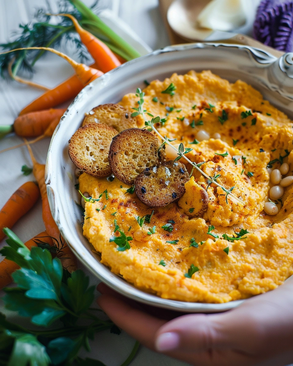 Roasted Carrot and White Bean Dip