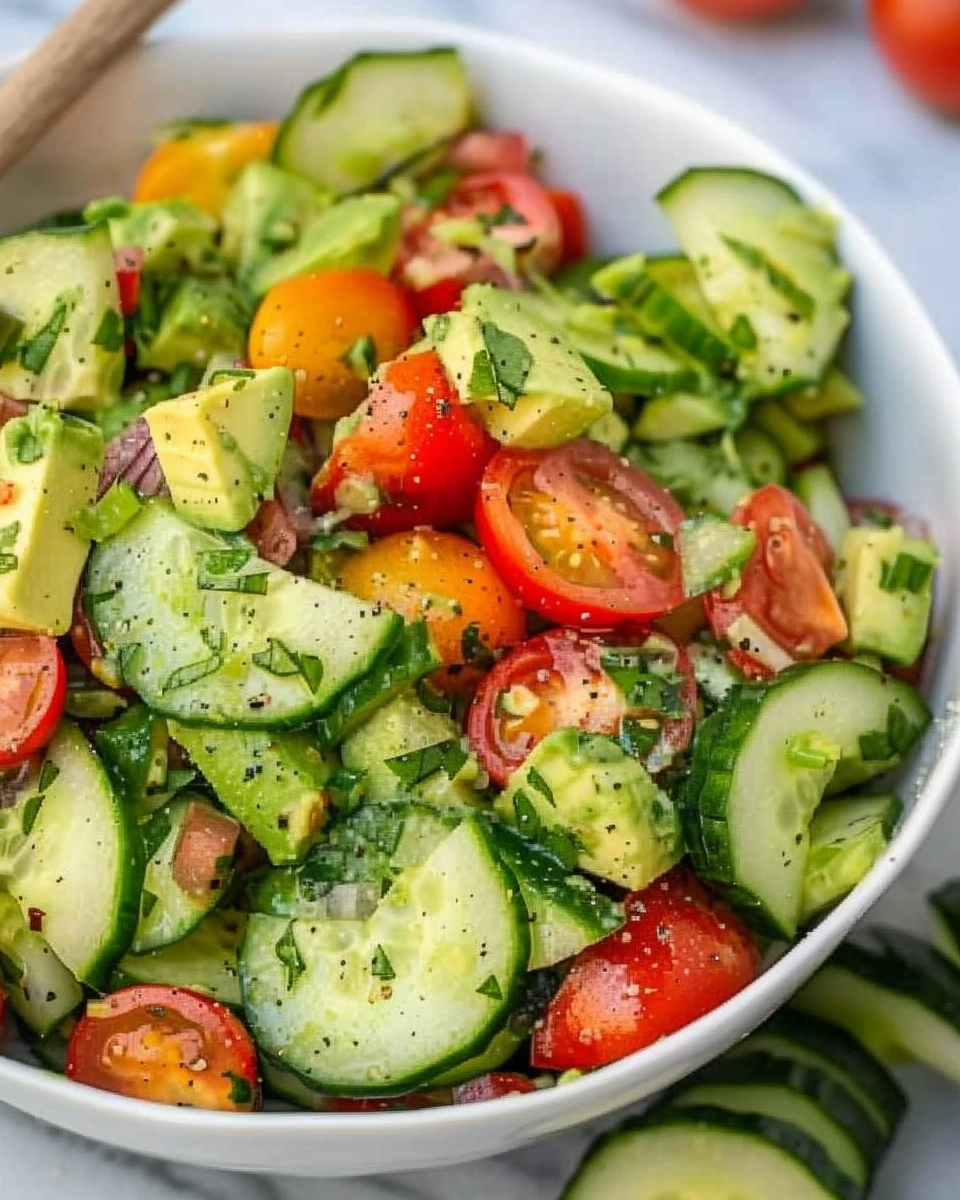 Cucumber Tomato Avocado Salad