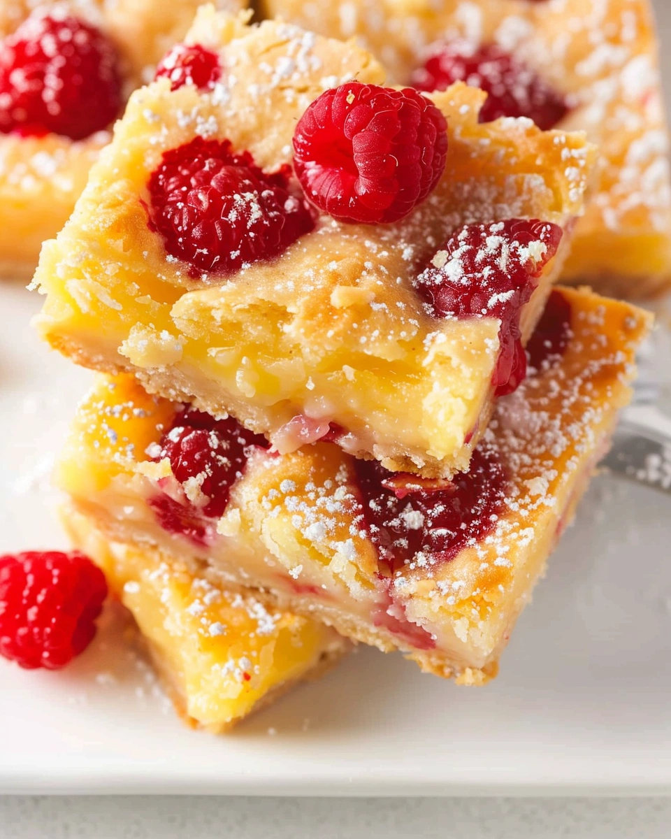 Lemon Raspberry Bars (with Buttery Crust)