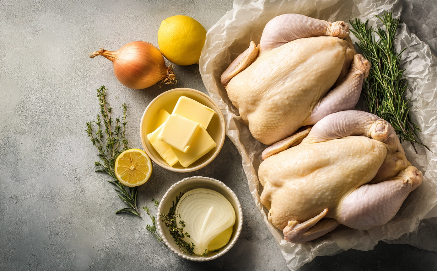 Two Whole Roasted Chickens (and Gravy) Ingredients