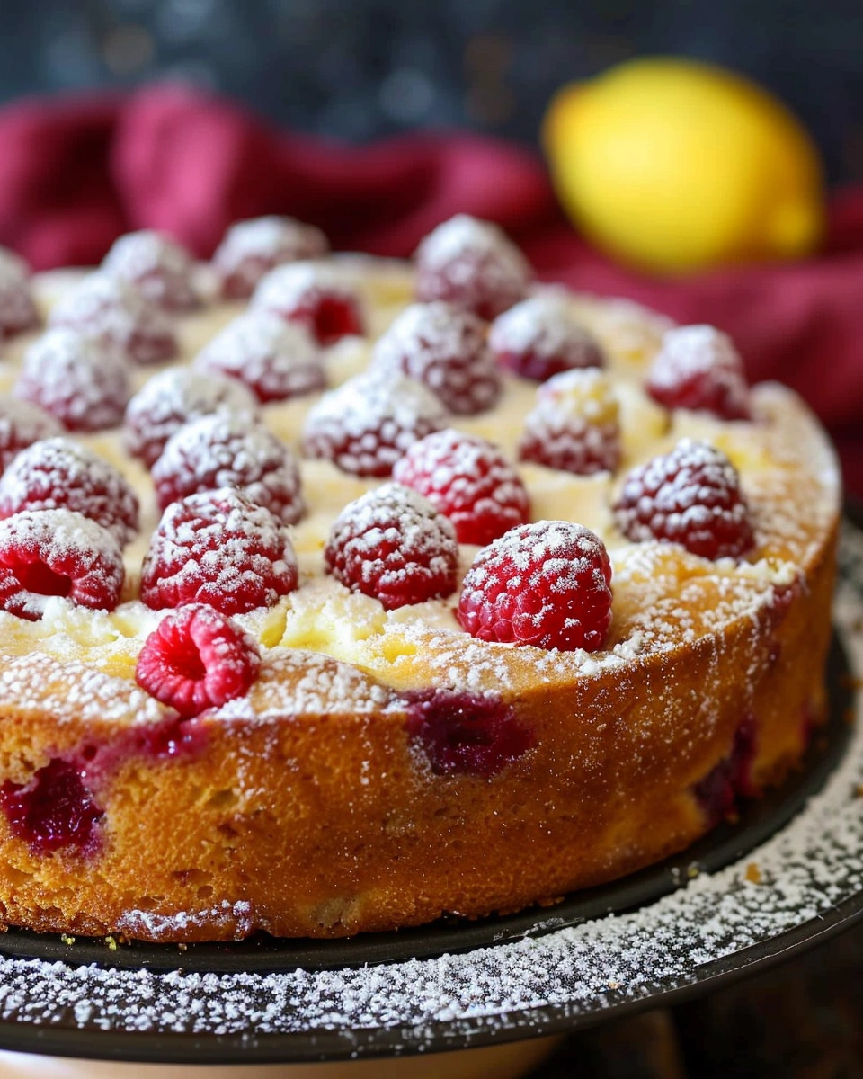 Lemon Raspberry Ricotta Cake