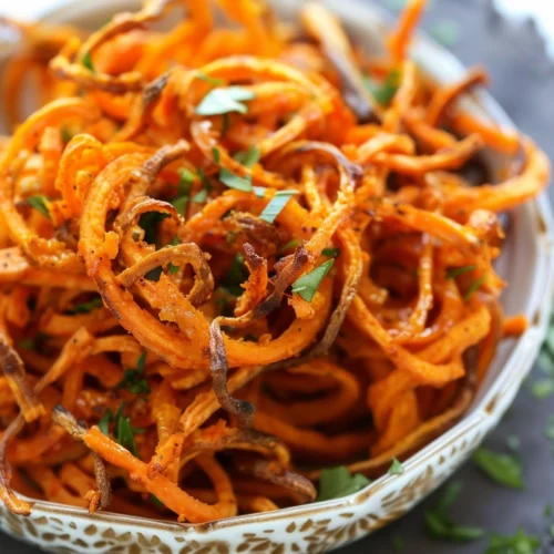 Spicy Spiralized Sweet Potato Fries