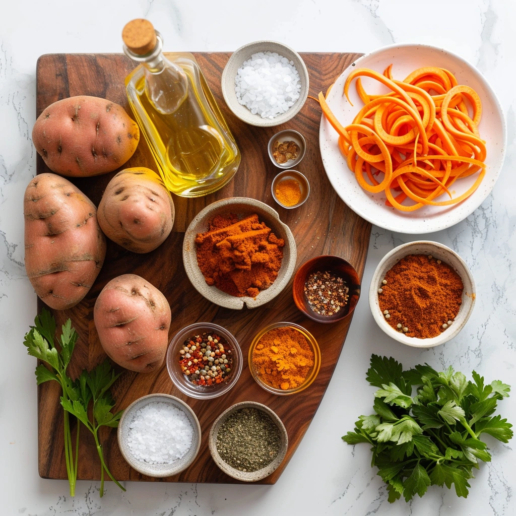 Spicy Spiralized Sweet Potato Fries