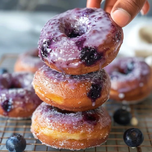 Easy Baked Blueberry Donuts