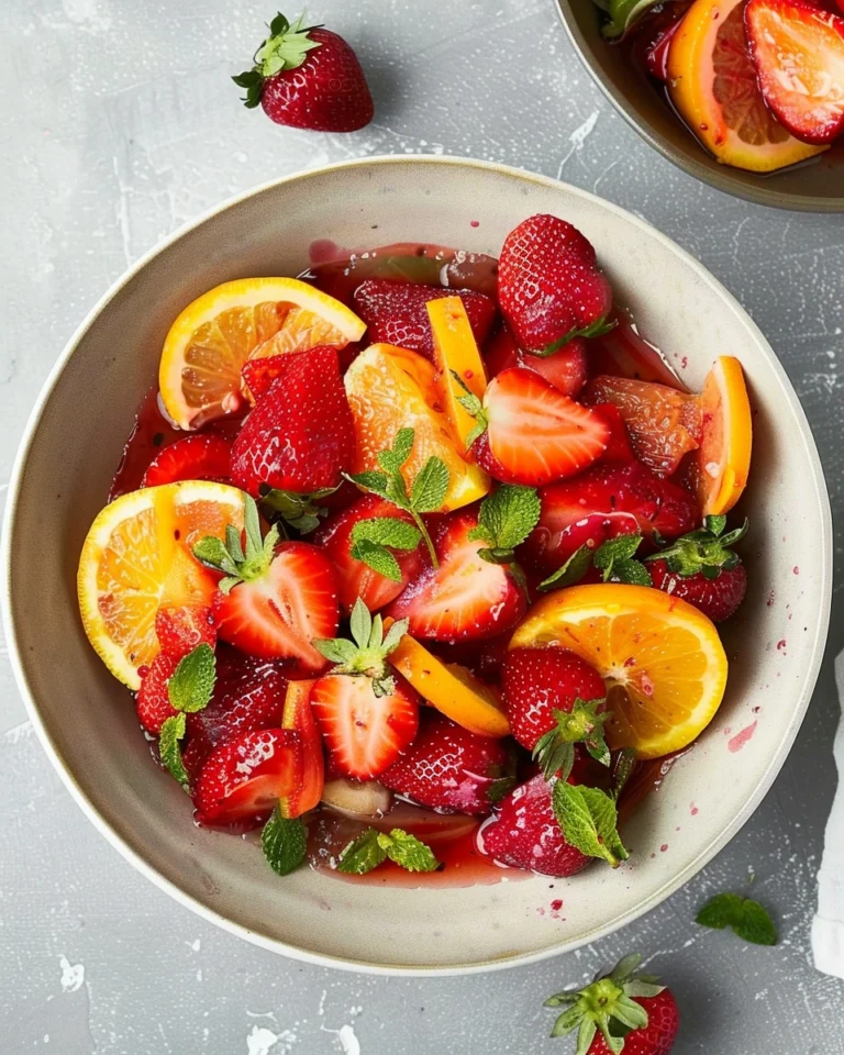 Strawberry and Orange Salad with Citrus Syrup