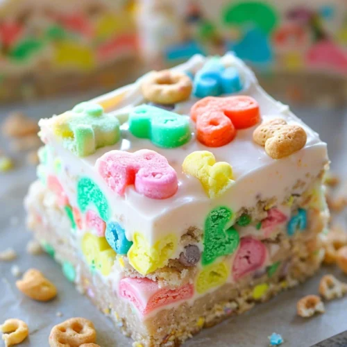 Lucky Charms Cookie Dough Bars (No-Bake)