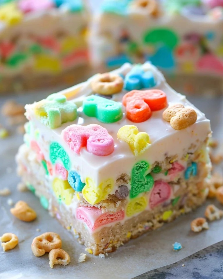 Lucky Charms Cookie Dough Bars (No-Bake)