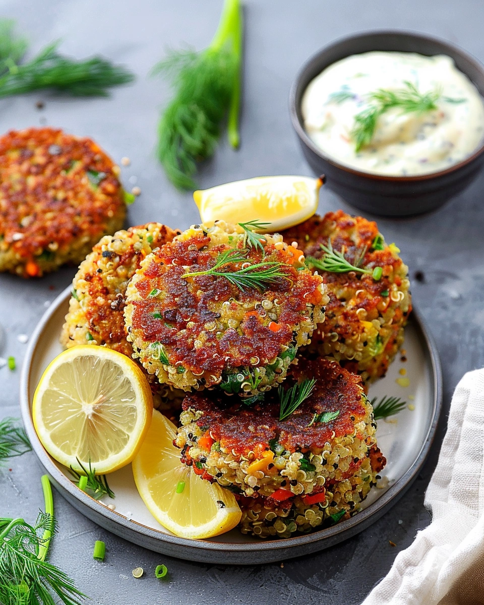 Cajun Quinoa Cakes With Lemon-Dill Remoulade