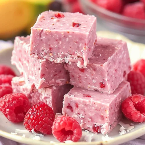 Vegan Raspberry Coconut Fudge