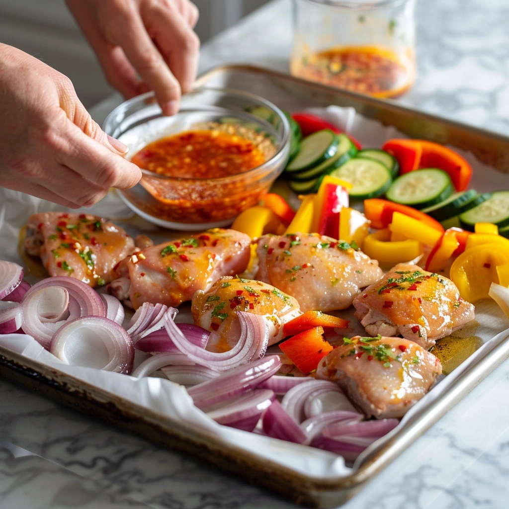 Sweet Chili Roasted Chicken and Vegetables