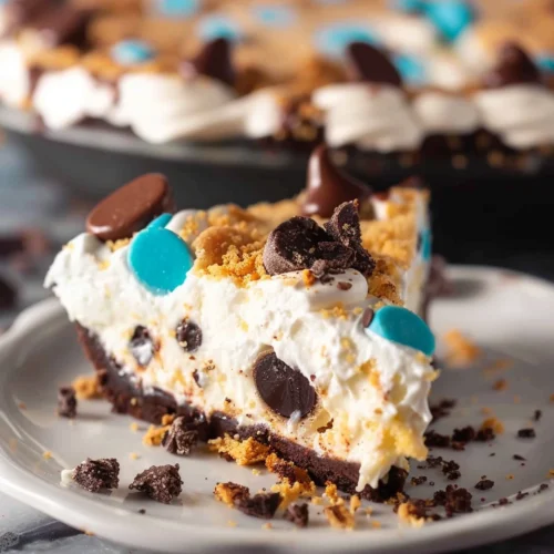 No Bake Cookie Monster Pie