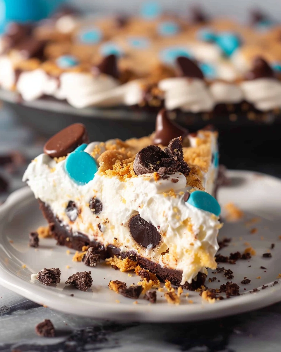 No Bake Cookie Monster Pie