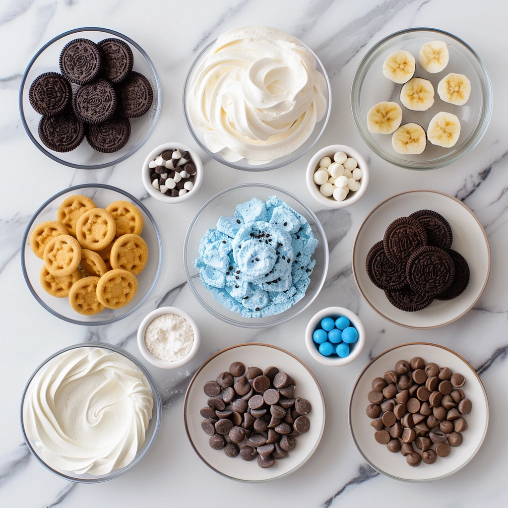 No Bake Cookie Monster Pie