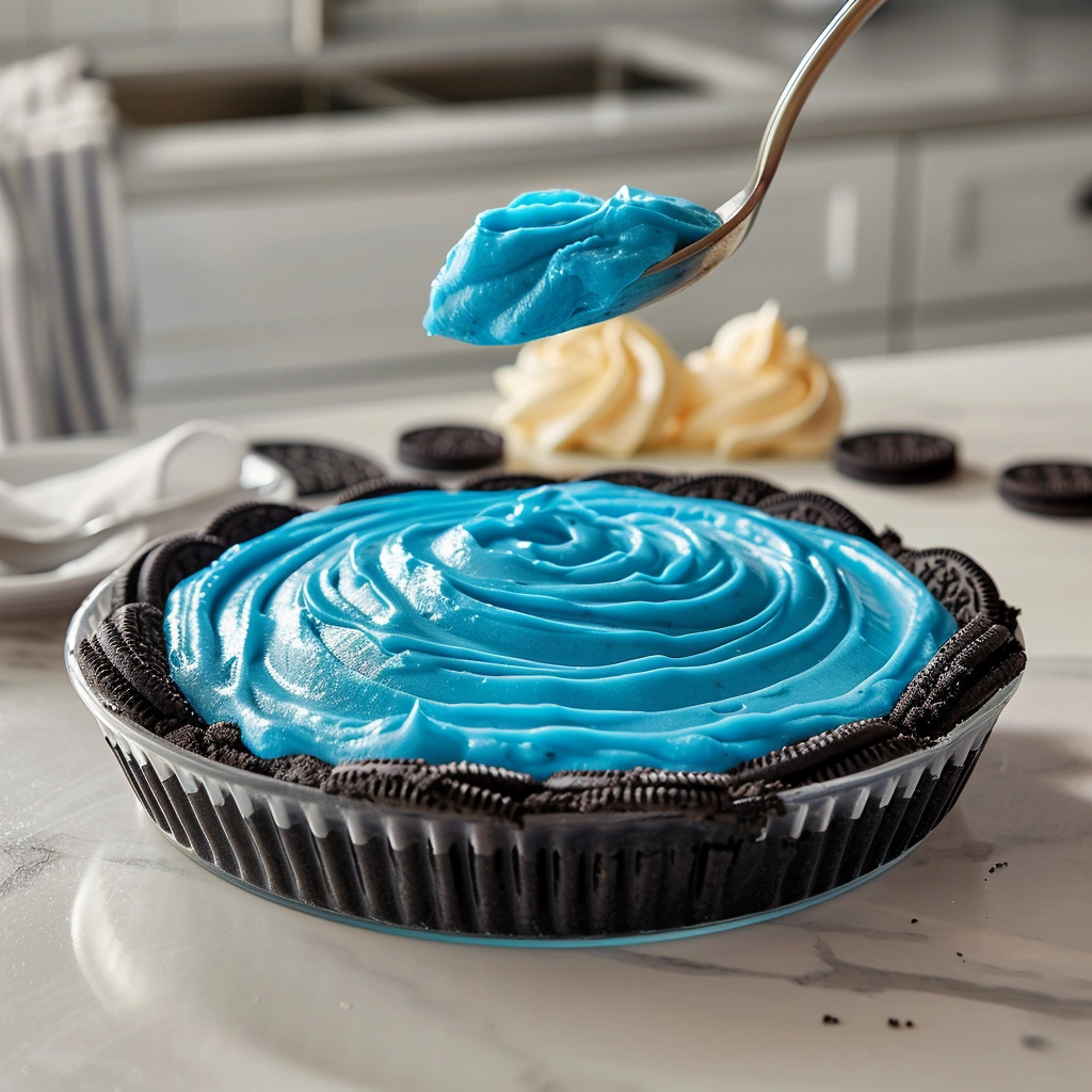 No Bake Cookie Monster Pie