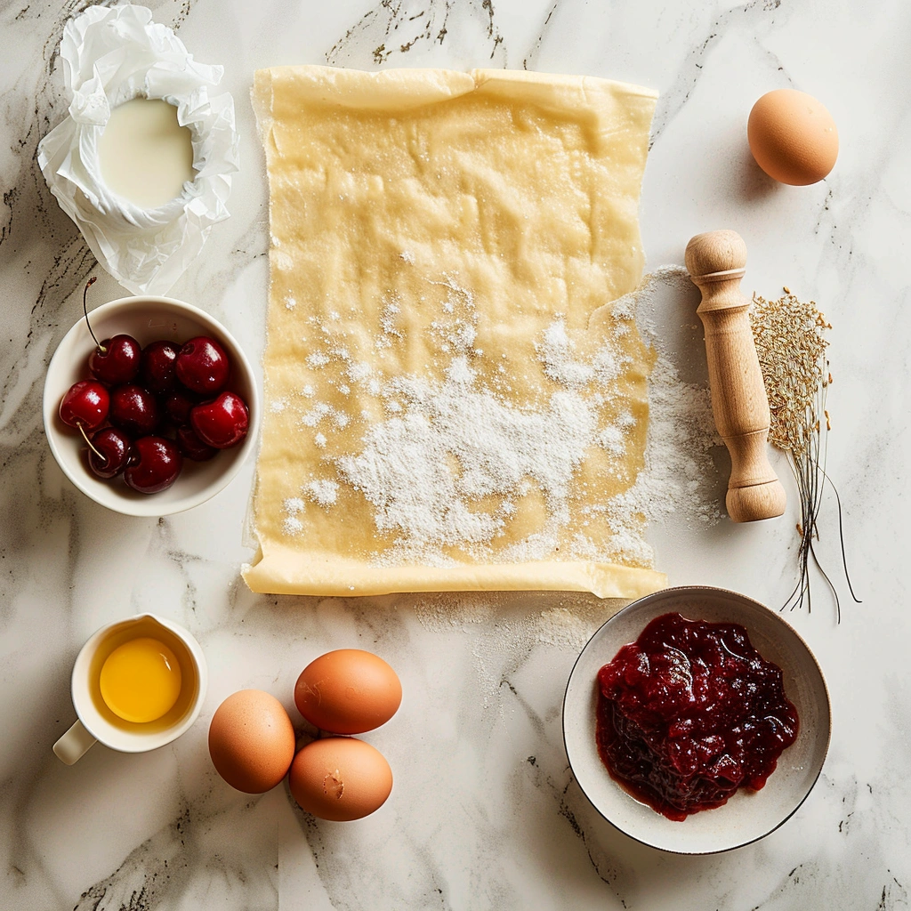 Homemade Cherry Turnovers with Puff Pastry