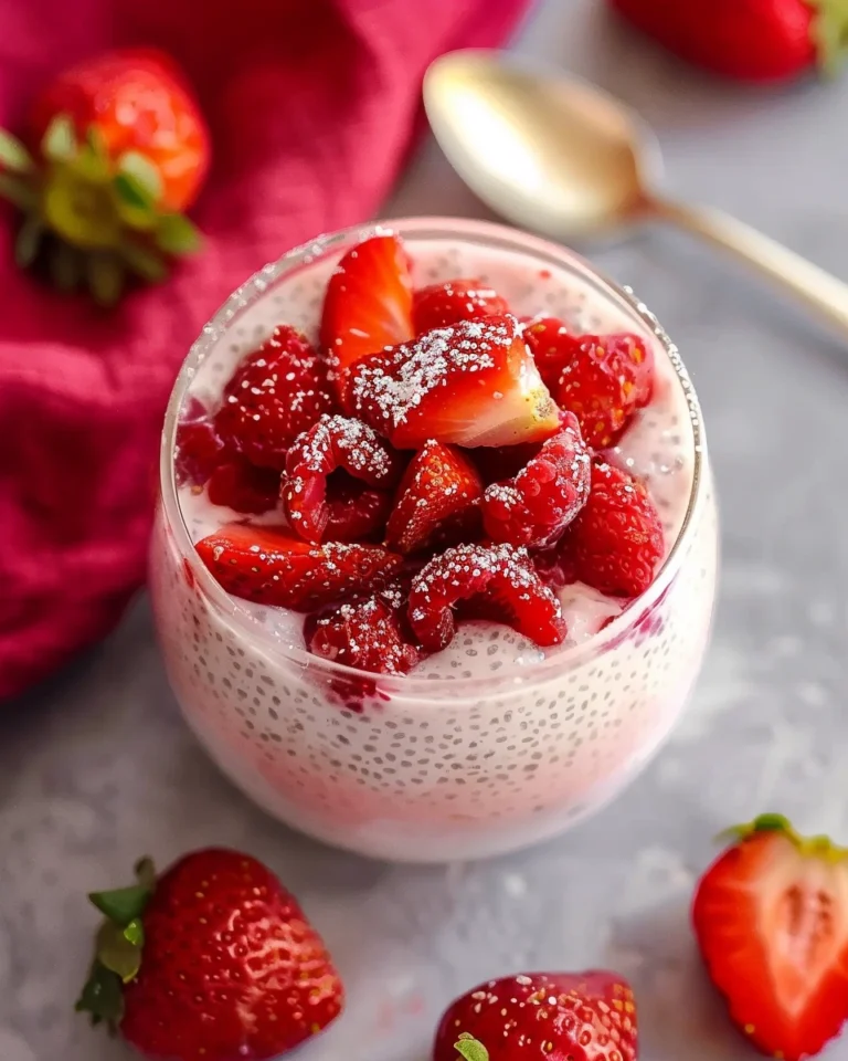 Homemade Strawberry Cheesecake Chia Seed Pudding