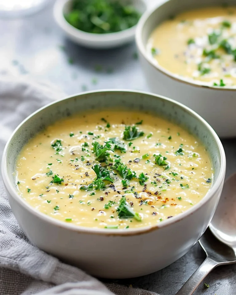 Super Creamy Vegan Cauliflower Kale Soup