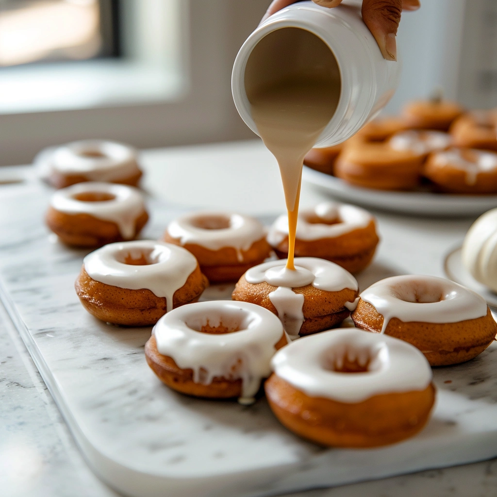 Pumpkin Spice Donuts with Maple Cream Cheese Glaze
