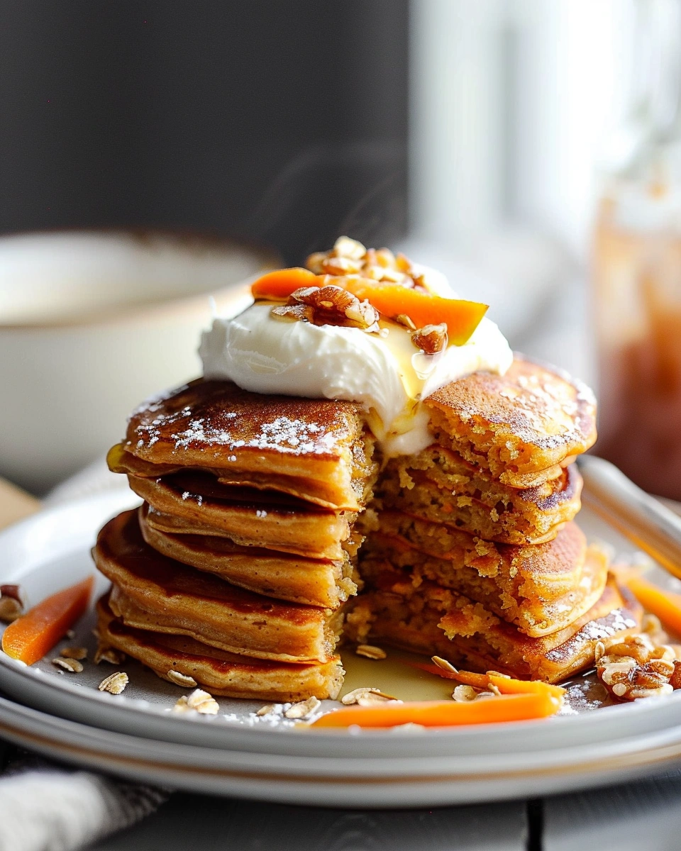 Oatmeal Blender Apple Carrot Pancakes