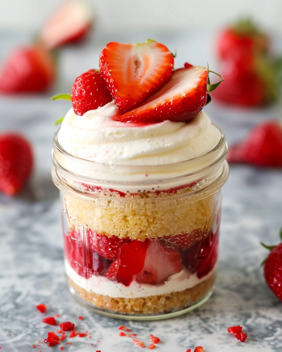 Strawberry Cake in a Jar