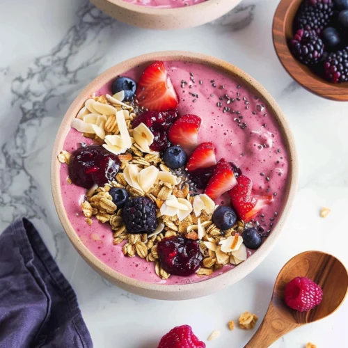 Peanut Butter and Jelly Smoothie Bowl