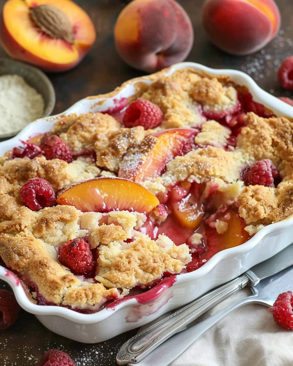 Raspberry Peach Cobbler
