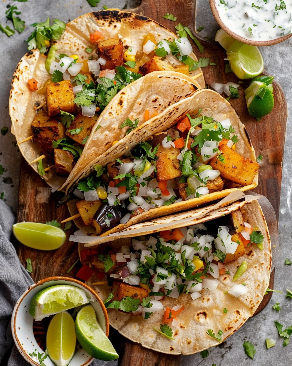 Crispy Poblano & Potato Tacos